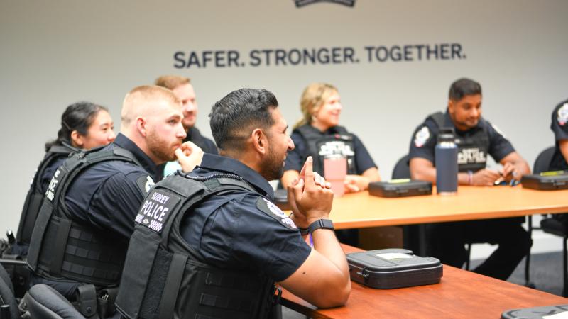 new recruits at a briefing 