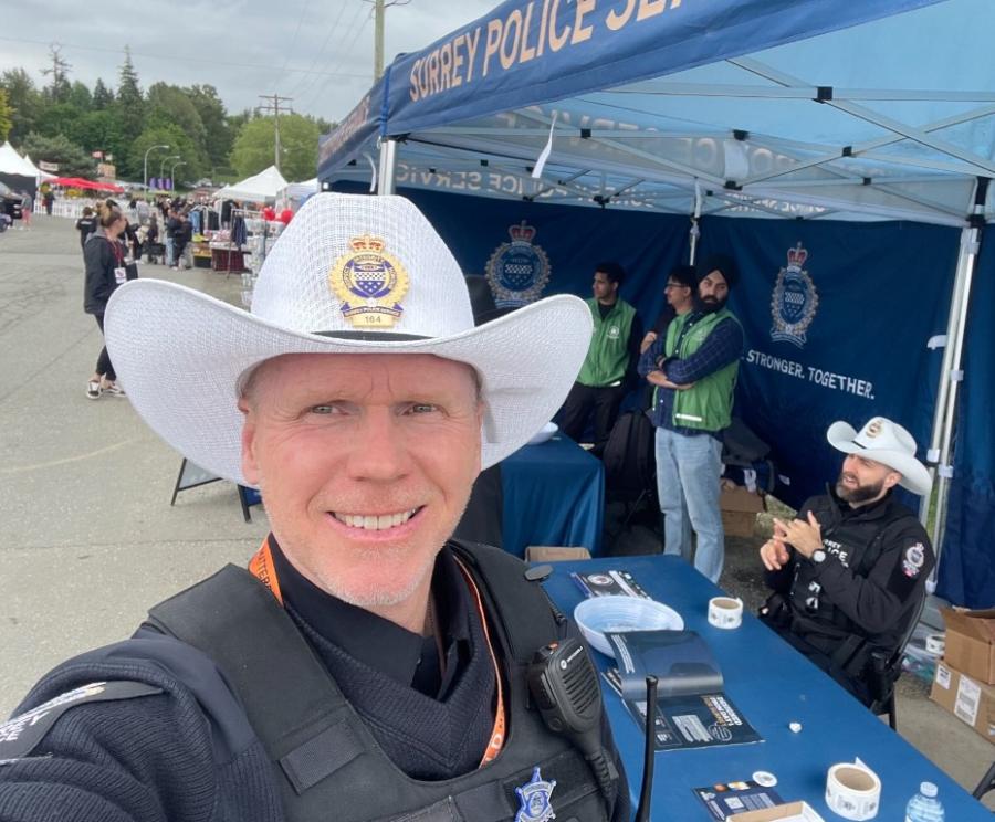 Sgt. Quiring at Cloverdale Rodeo